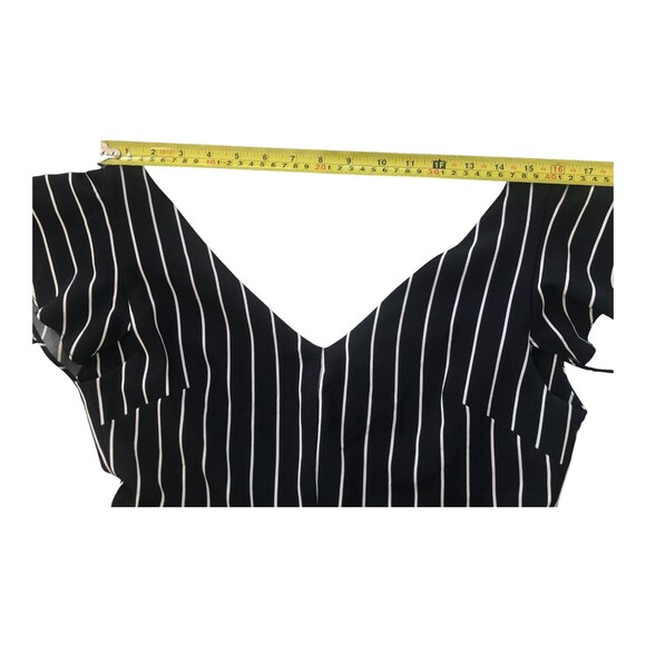 Etophe Studio's Wide Leg Stripe Flutter Sleeve Jumpsuit with Open Back S - Picture 10 of 15